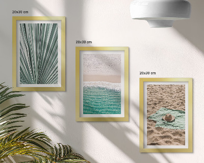 Composizione di 3 quadri Panorami di vacanze estive sulla spiaggia in riva al mare