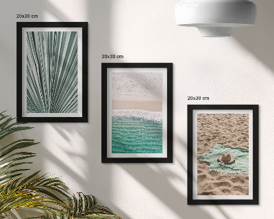 Composizione di 3 quadri Panorami di vacanze estive sulla spiaggia in riva al mare