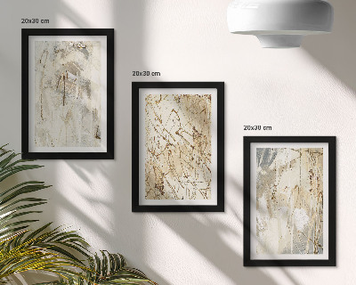 Trittico incorniciato Motivi astratti nelle tonalità del beige e del grigio