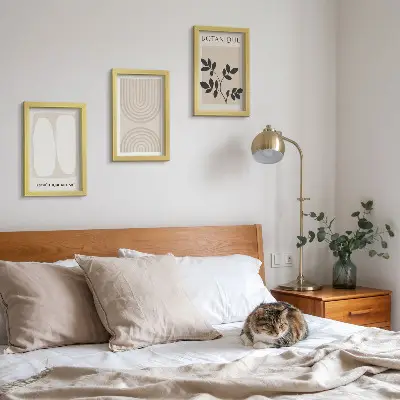 Set di 3 quadri poster in stile boho con motivi vegetali astratti