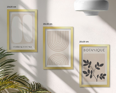 Composizione di 3 quadri Poster boho delicati con motivi vegetali astratti