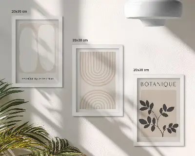 Set di 3 quadri poster in stile boho con motivi vegetali astratti