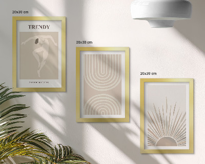 Composizione di 3 quadri Poster dai colori pastello, astrazioni boho alla moda