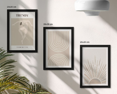 Composizione di 3 quadri Poster dai colori pastello, astrazioni boho alla moda
