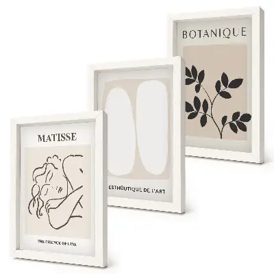 Trittico incorniciato dipinti minimalisti con motivi vegetali di Matisse