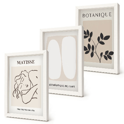 Trittico incorniciato Eleganti dipinti minimalisti con motivi vegetali di Matisse
