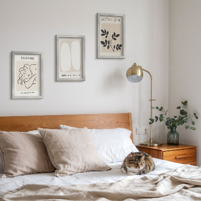 Trittico incorniciato Eleganti dipinti minimalisti con motivi vegetali di Matisse