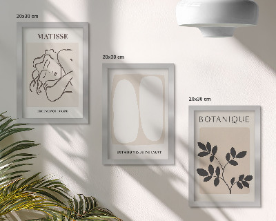 Trittico incorniciato Eleganti dipinti minimalisti con motivi vegetali di Matisse