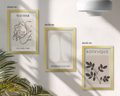 Trittico incorniciato Eleganti dipinti minimalisti con motivi vegetali di Matisse