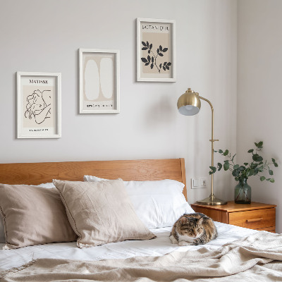 Trittico incorniciato Eleganti dipinti minimalisti con motivi vegetali di Matisse