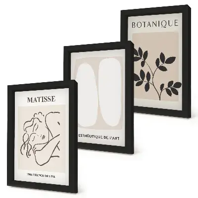 Trittico incorniciato dipinti minimalisti con motivi vegetali di Matisse