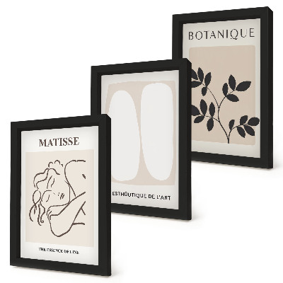 Trittico incorniciato Eleganti dipinti minimalisti con motivi vegetali di Matisse