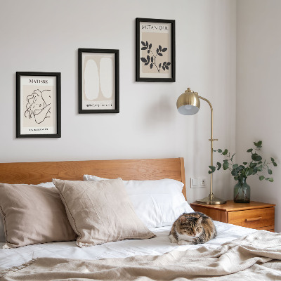 Trittico incorniciato Eleganti dipinti minimalisti con motivi vegetali di Matisse
