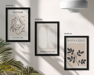 Trittico incorniciato Eleganti dipinti minimalisti con motivi vegetali di Matisse