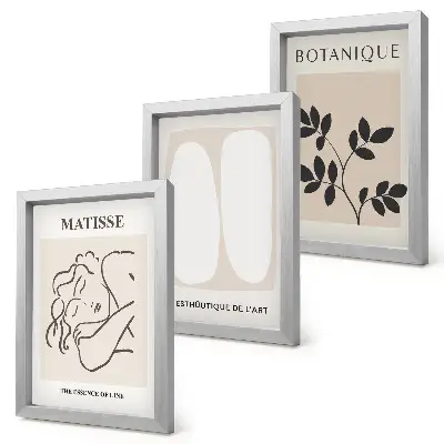 Trittico incorniciato dipinti minimalisti con motivi vegetali di Matisse
