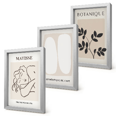 Trittico incorniciato Eleganti dipinti minimalisti con motivi vegetali di Matisse