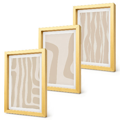 Composizione di 3 quadri Motivi astratti, forme minimaliste, stile boho