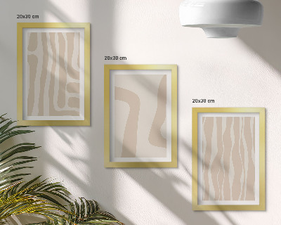 Composizione di 3 quadri Motivi astratti, forme minimaliste, stile boho