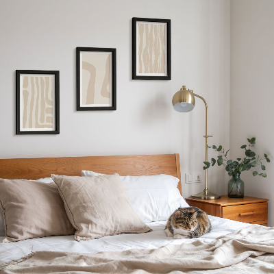 Composizione di 3 quadri Motivi astratti, forme minimaliste, stile boho