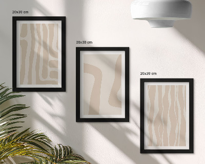 Composizione di 3 quadri Motivi astratti, forme minimaliste, stile boho
