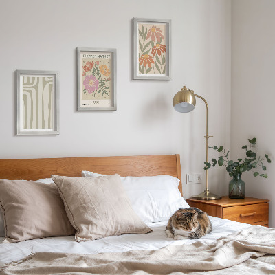 Trittico incorniciato Poster con motivi botanici, Parigi, Minimalismo