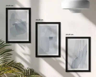 Composizioni astratte in stile acquerello trittico incorniciato