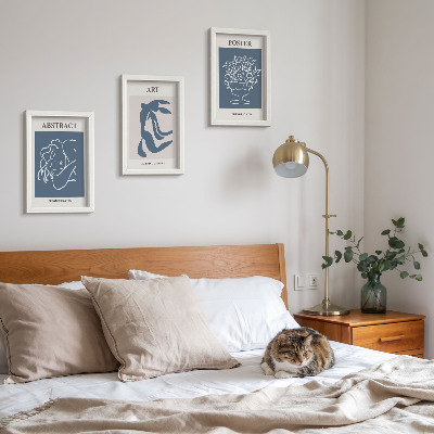 Composizione di 3 quadri Eleganti motivi astratti di Matisse con figure e fiori