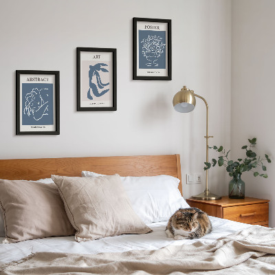 Composizione di 3 quadri Eleganti motivi astratti di Matisse con figure e fiori