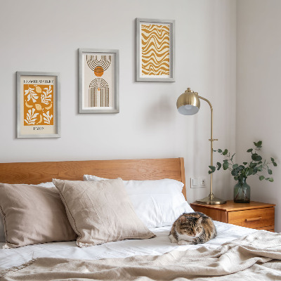 Trittico incorniciato poster di moda con motivi floreali e geometrici