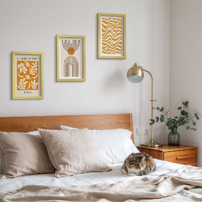 Trittico incorniciato poster di moda con motivi floreali e geometrici