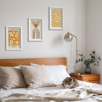 Trittico incorniciato poster di moda con motivi floreali e geometrici