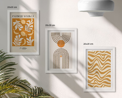 Trittico incorniciato poster di moda con motivi floreali e geometrici