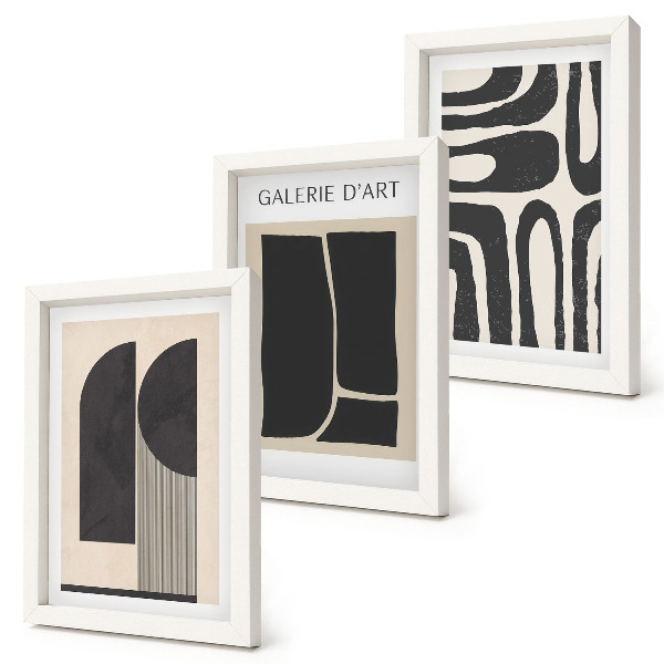 Trittico incorniciato Poster minimalisti dalle forme astratte