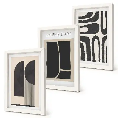 Trittico di poster astratti con cornice minimalista