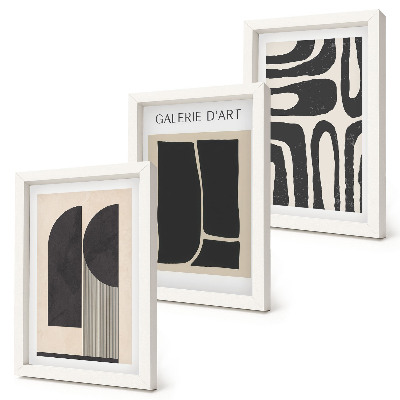 Trittico incorniciato Poster minimalisti dalle forme astratte