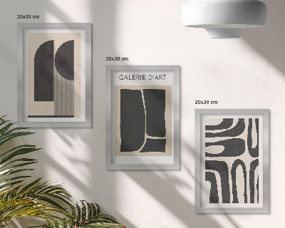 Trittico incorniciato Poster minimalisti dalle forme astratte