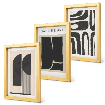 Trittico incorniciato Poster minimalisti dalle forme astratte