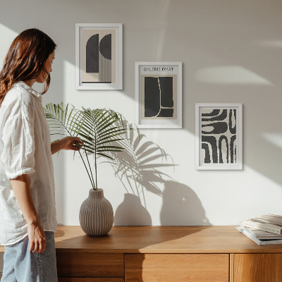 Trittico incorniciato Poster minimalisti dalle forme astratte