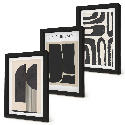 Trittico incorniciato Poster minimalisti dalle forme astratte