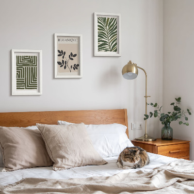 Composizione di 3 quadri Composizioni botaniche in stile minimalismo bohémien