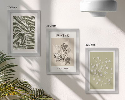 Trittico incorniciato Motivi vegetali in colori e fantasie tenui