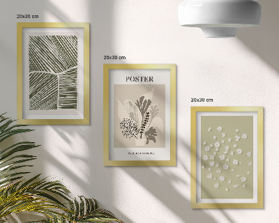 Trittico incorniciato Motivi vegetali in colori e fantasie tenui