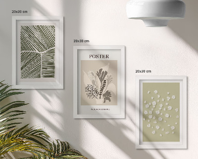 Trittico incorniciato Motivi vegetali in colori e fantasie tenui