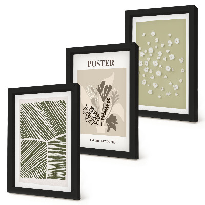 Trittico incorniciato Motivi vegetali in colori e fantasie tenui