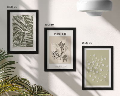 Trittico incorniciato Motivi vegetali in colori e fantasie tenui