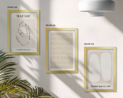 Composizione di 3 quadri Linee e forme nelle tonalità del beige e del bianco