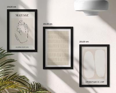 Composizione di 3 quadri Linee e forme nelle tonalità del beige e del bianco