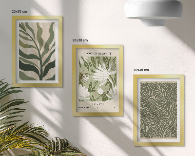 Composizione di 3 quadri Motivi vegetali, decorazioni botaniche, stile boho
