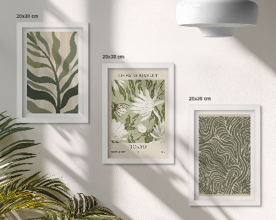 Composizione di 3 quadri Motivi vegetali, decorazioni botaniche, stile boho