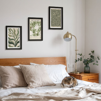 Composizione di 3 quadri Motivi vegetali, decorazioni botaniche, stile boho